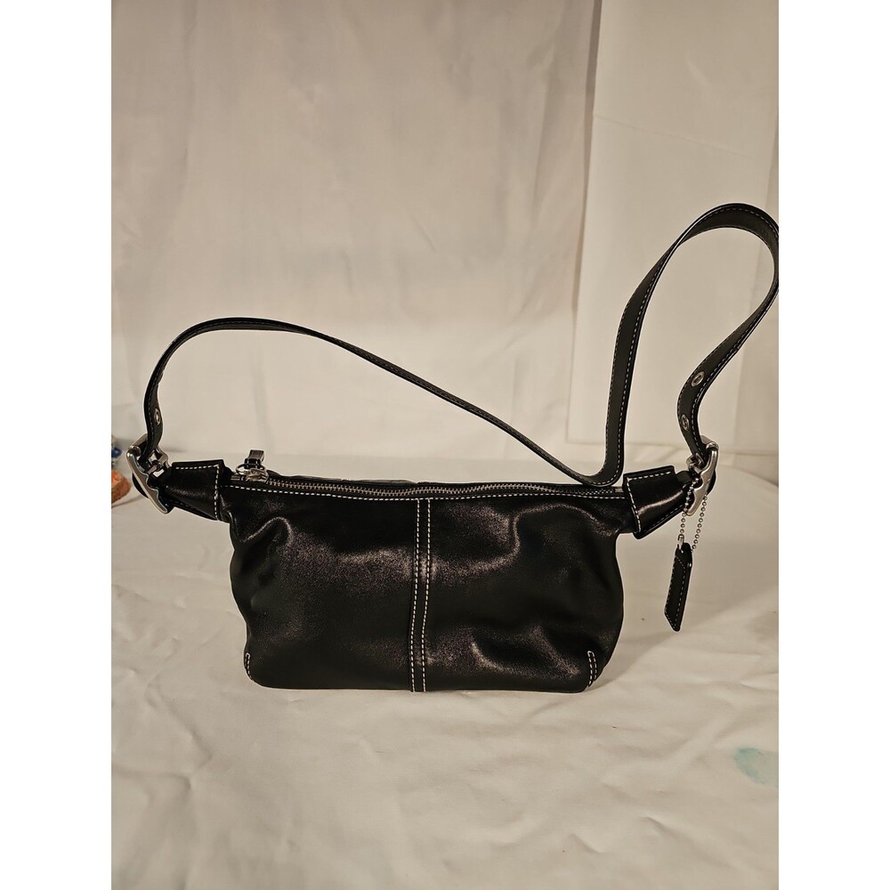 Vintage Coach 9564 Black Leather Legacy Demi Hobo Shoulder Bag Adjustable Strap